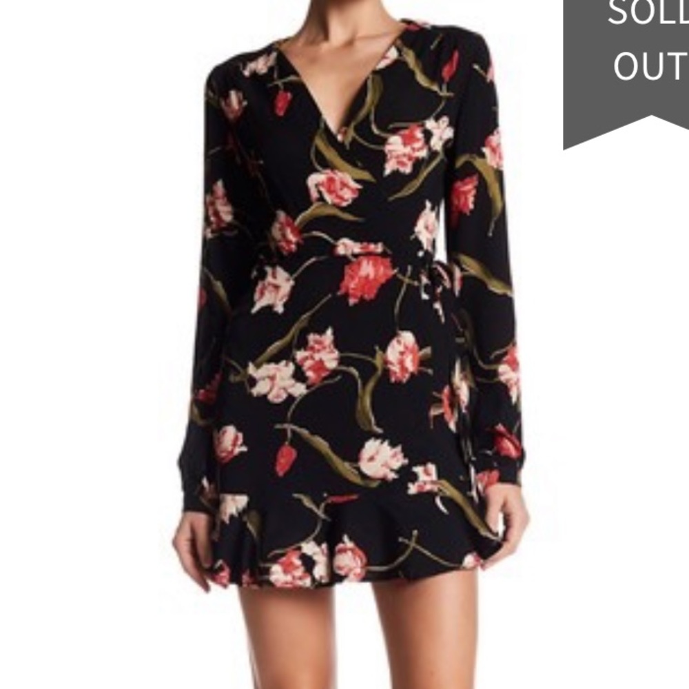 Privacy Pls Perry Floral wrap mini dress